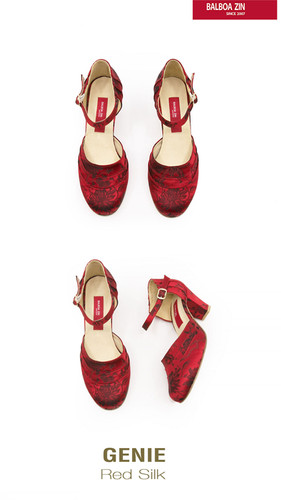 Balboa Zin GENIE(C)  - Red Embroidered Silk