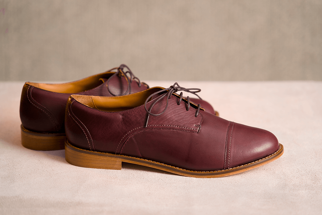 Groovy Fox Sleek – Leather Sole Derby – Vintage Merlot — 1/3