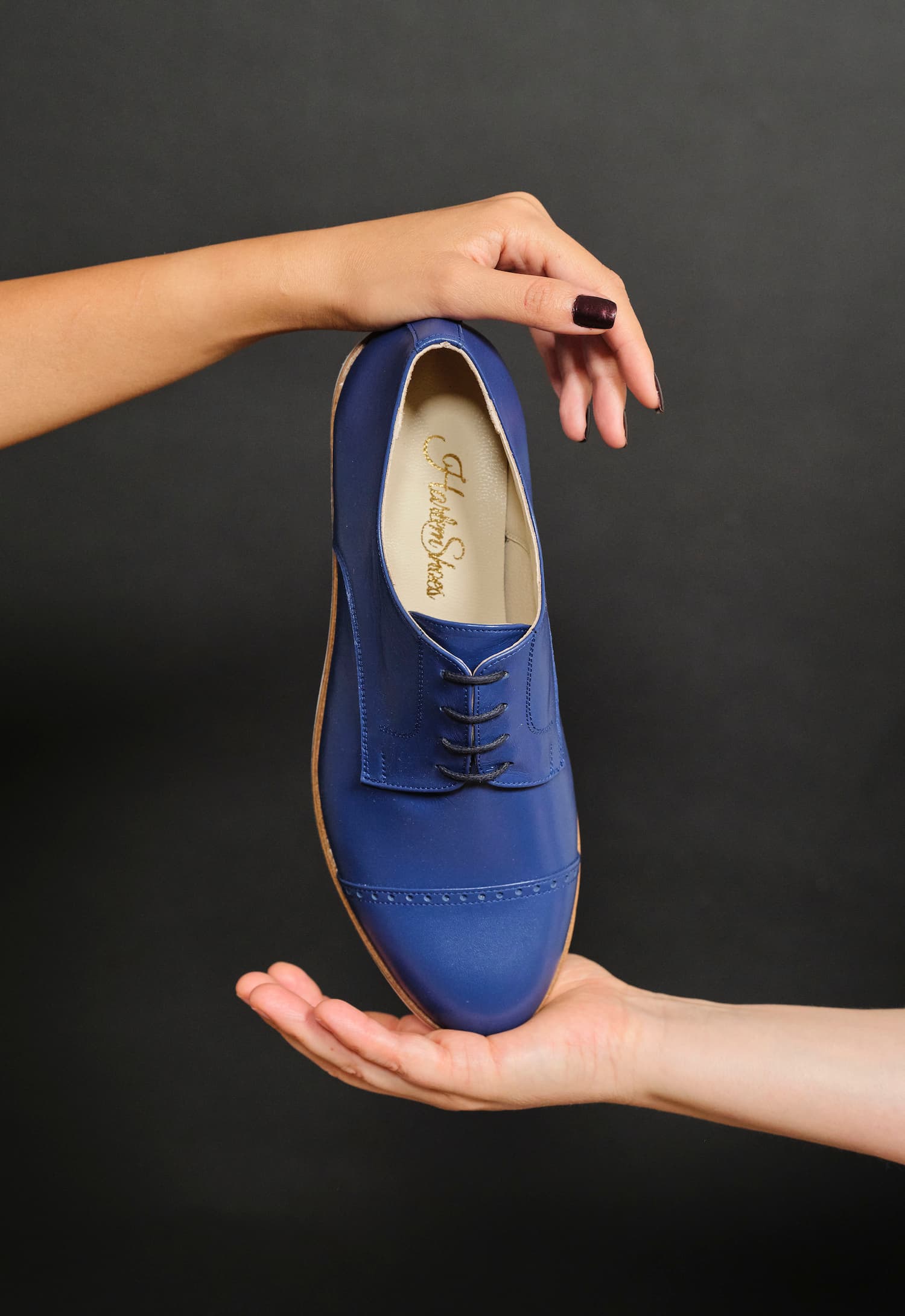 Harlem Shoes California Blue Leather 2 cm heel