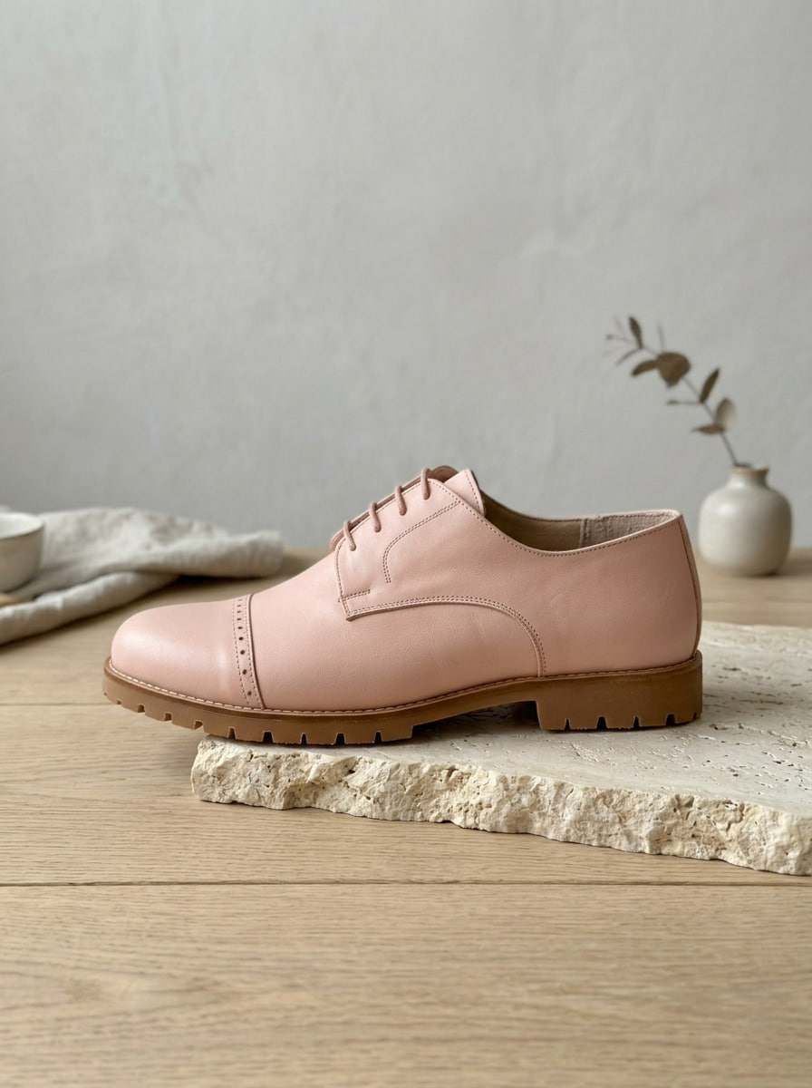 Harlem Shoes California Pink Leather Street Rubber Sole thumbnail 2