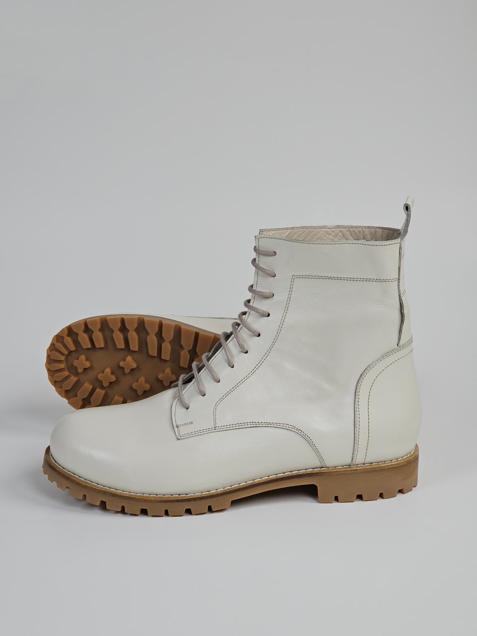 Harlem Shoes Harlem Boots Broken White Leather with Street sole