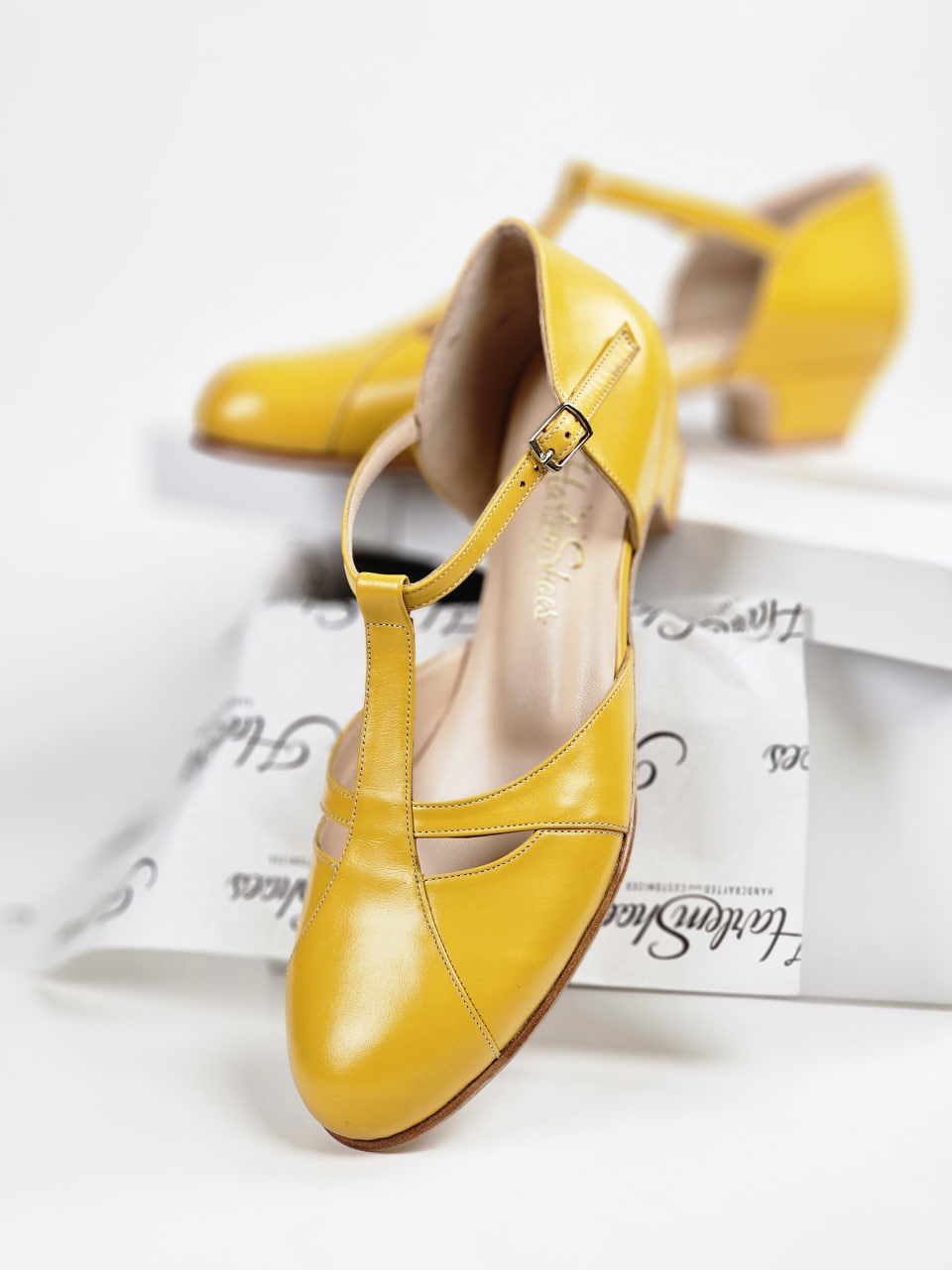 Harlem Shoes Isabel Yellow Leather 3 cm heel