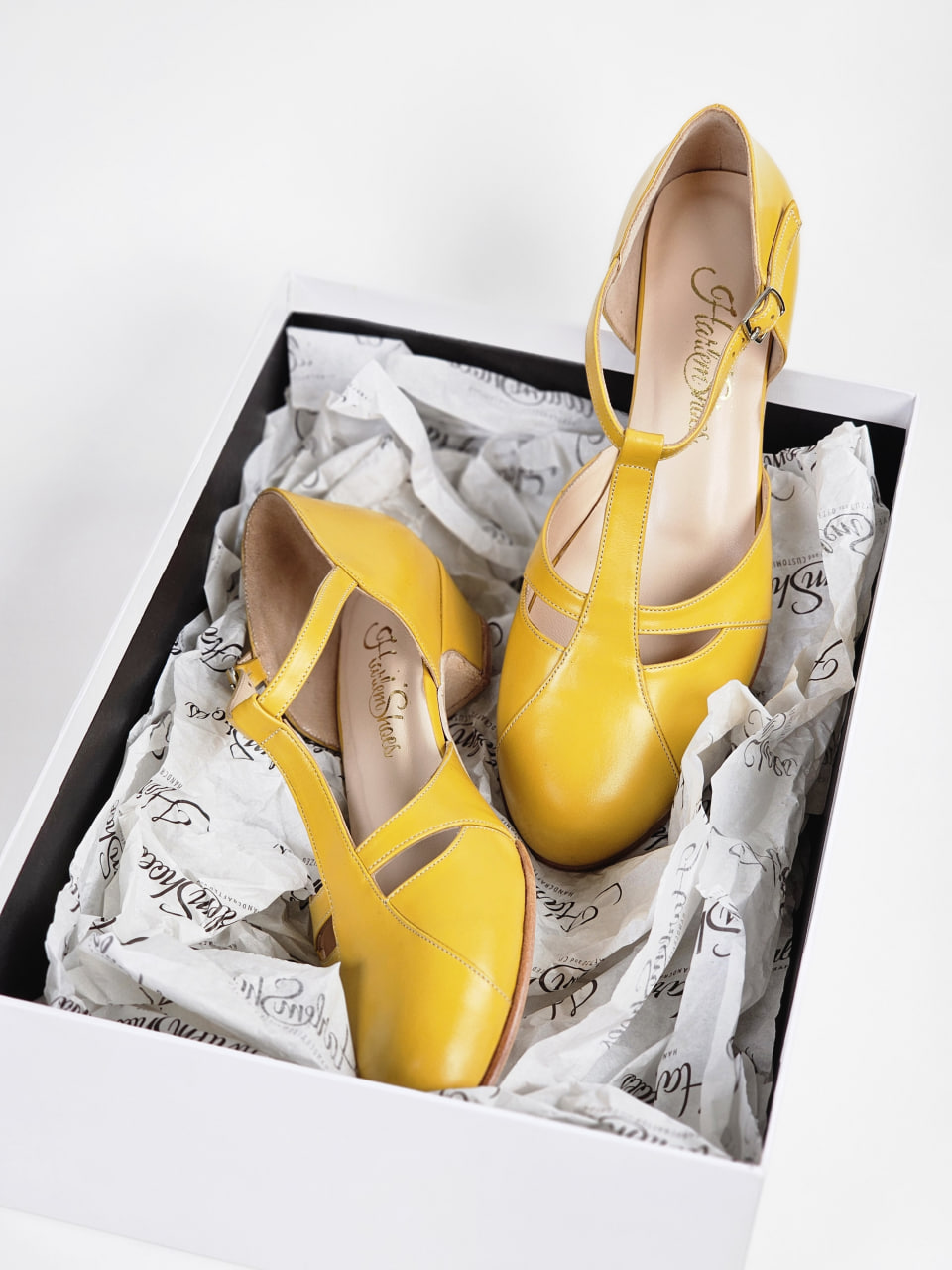 Harlem Shoes Isabel Yellow Leather 3 cm heel thumbnail 3