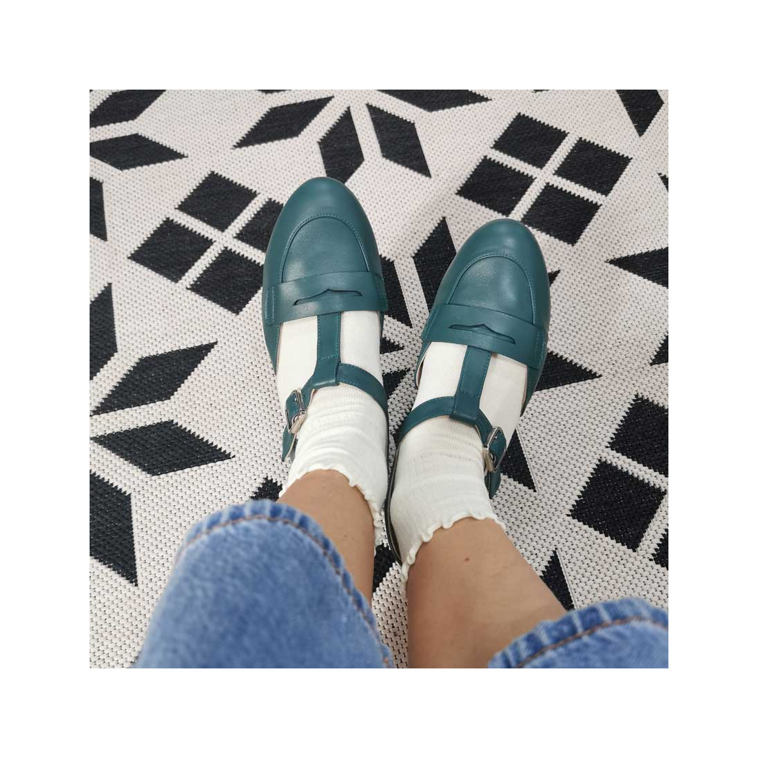 Madame Dynamite Wide fit - Mocasines Everyday Green Bottle thumbnail 3