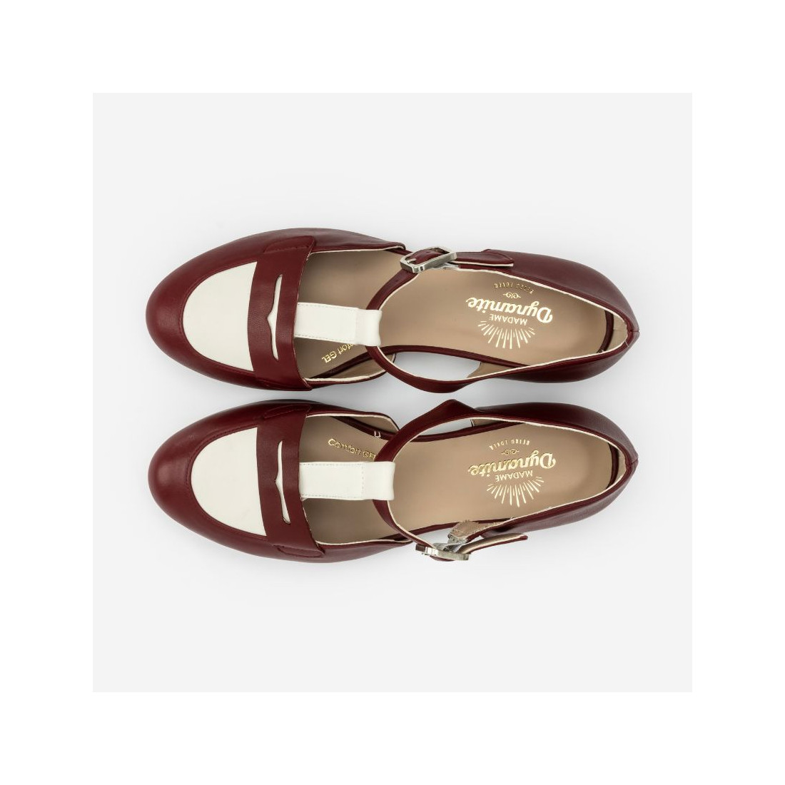 Madame Dynamite Wide fit - Mocasines Cherry & White thumbnail 2