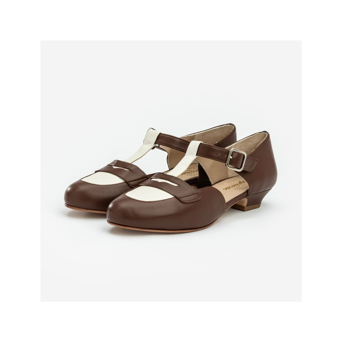 Madame Dynamite Wide fit - Mocasines Brown & White — 1/8