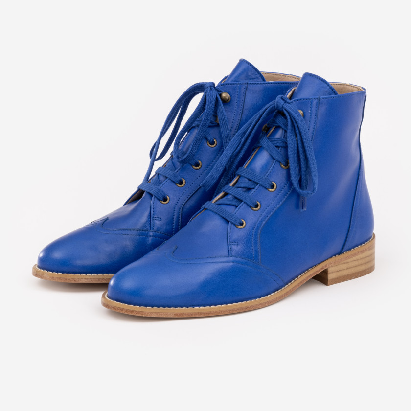 Madame Dynamite Alma Vintage Boots Bright Blue — 1/5