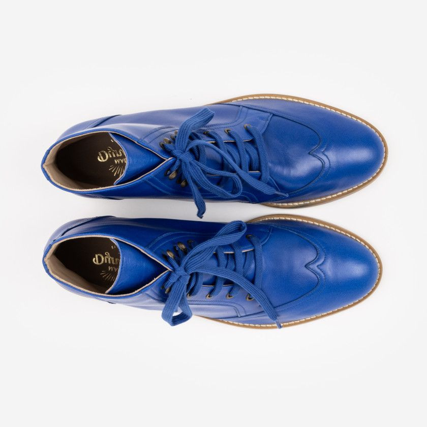 Madame Dynamite Alma Vintage Boots Bright Blue thumbnail 4