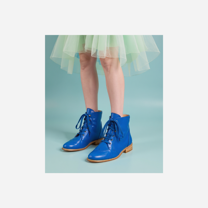 Madame Dynamite Alma Vintage Boots Bright Blue thumbnail 5