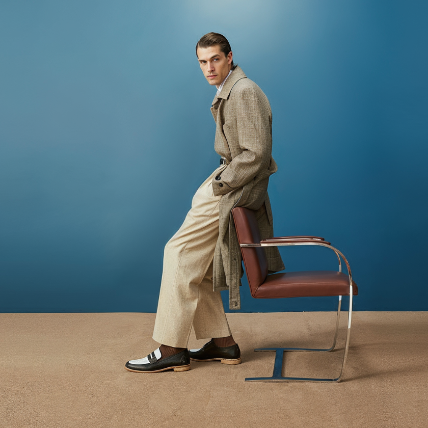 Madame Dynamite Black and white loafers for swing dancing - Men thumbnail 2