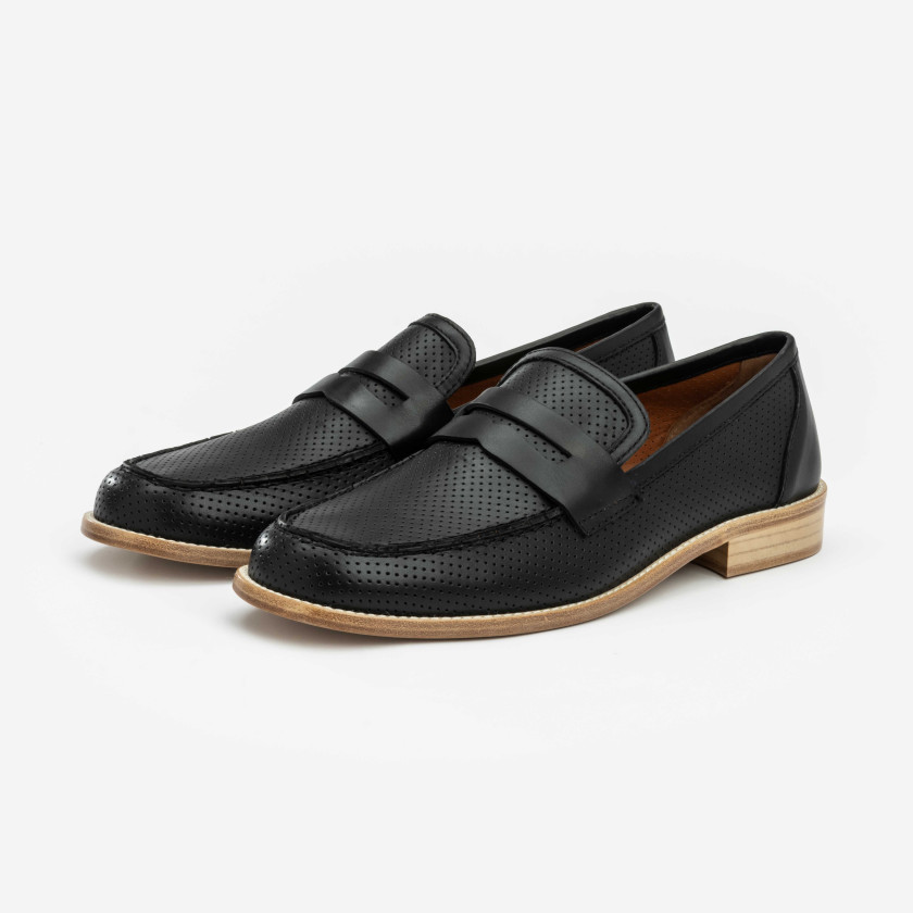 Madame Dynamite Black loafers for swing dancing - Men thumbnail 4