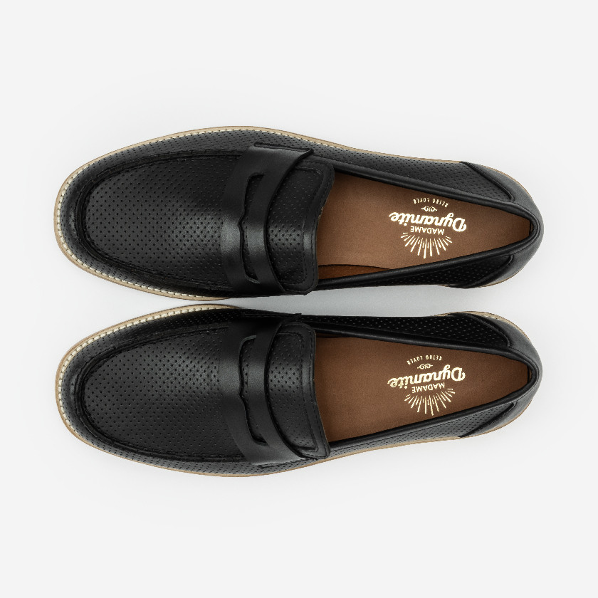 Madame Dynamite Black loafers for swing dancing - Men thumbnail 5