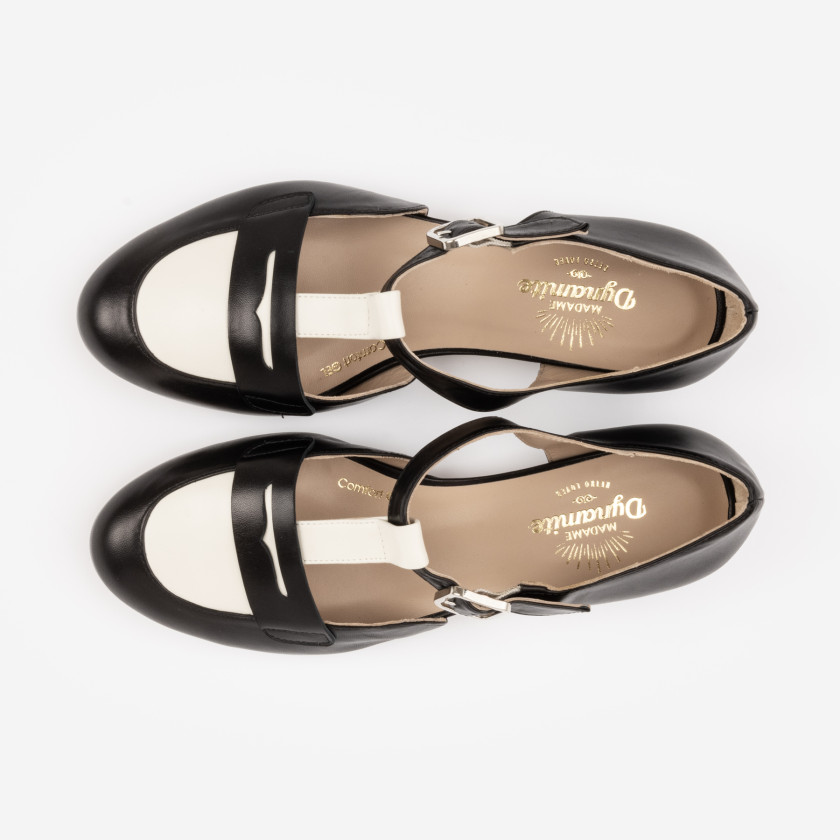 Madame Dynamite Wide fit - Loafers Black & White thumbnail 2