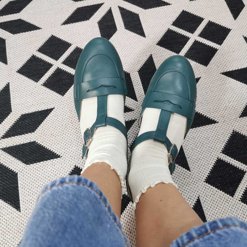 Madame Dynamite Wide fit - Loafers Everyday Green Bottle thumbnail 2