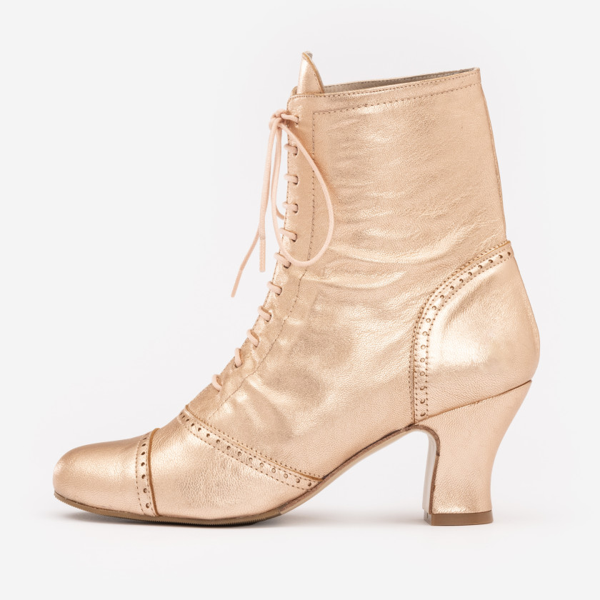 Madame Dynamite Rosetta Retro Boots Rose Gold thumbnail 3