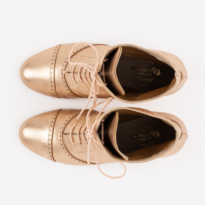 Madame Dynamite Rosetta Retro Boots Rose Gold thumbnail 4