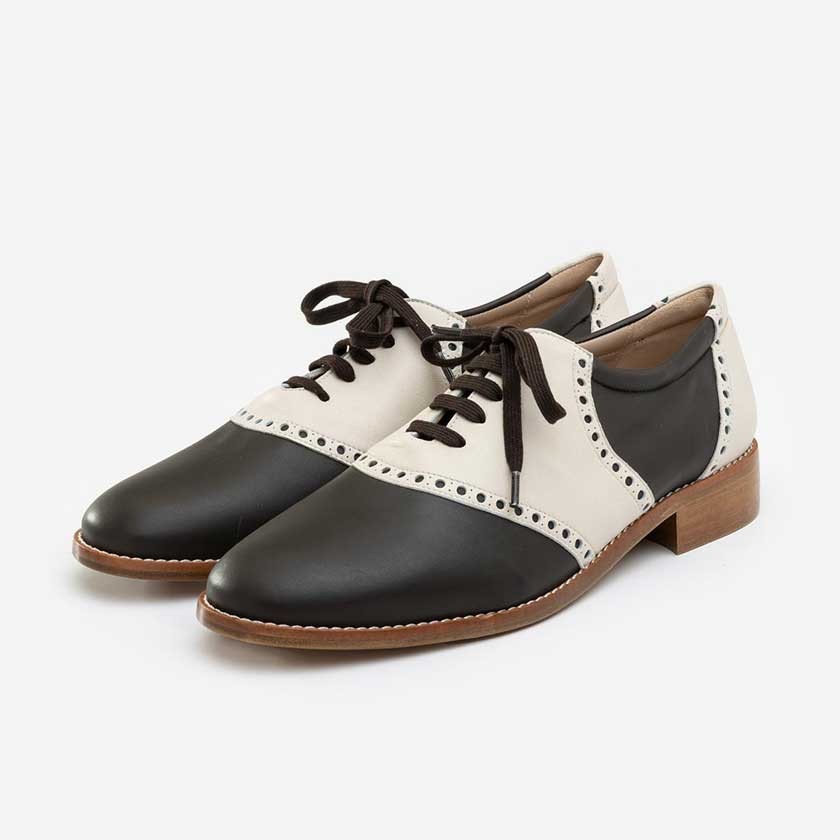 Madame Dynamite Saddle shoes dark chocolate and cream - For men thumbnail 4