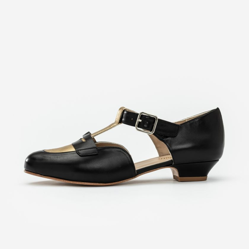 Madame Dynamite Wide fit - Mocasines Black & Gold thumbnail 4