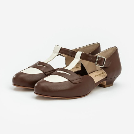 Madame Dynamite Wide fit - Mocasines Brown & White thumbnail 4