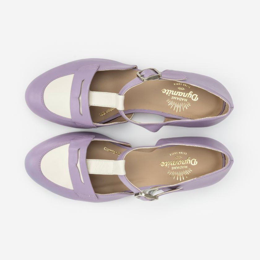 Madame Dynamite Wide fit - Mocasines Lavender & White thumbnail 3