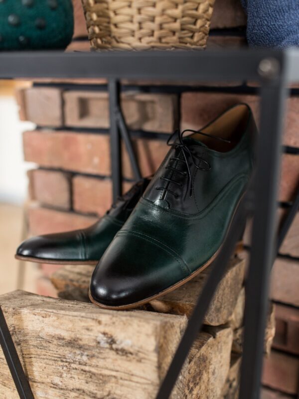 Swing It Shoes FRANKIE DARK GREEN OXFORDS — 1/5