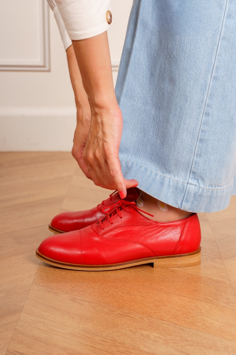 Swivells Marcel - Derbies Rouges en Cuir — 1/9