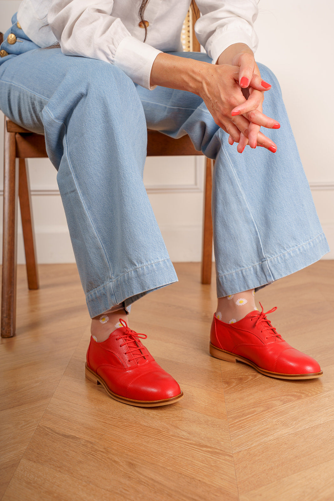 Swivells Marcel - Derbies Rouges en Cuir thumbnail 2