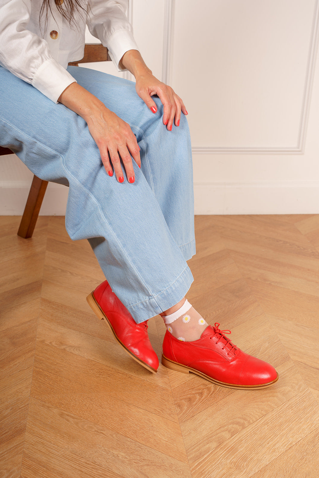 Swivells Marcel - Derbies Rouges en Cuir thumbnail 3