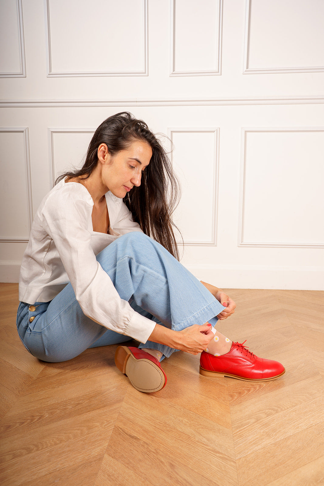 Swivells Marcel - Derbies Rouges en Cuir thumbnail 5