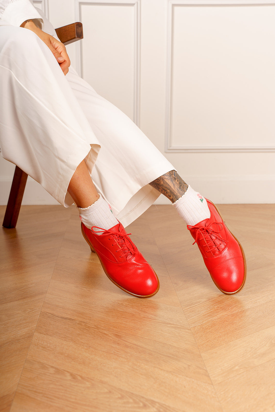 Swivells Marcel - Derbies Rouges en Cuir thumbnail 7