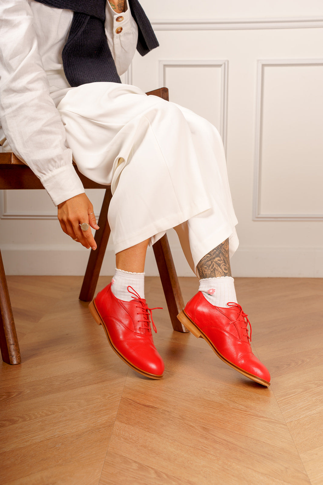 Swivells Marcel - Derbies Rouges en Cuir thumbnail 9