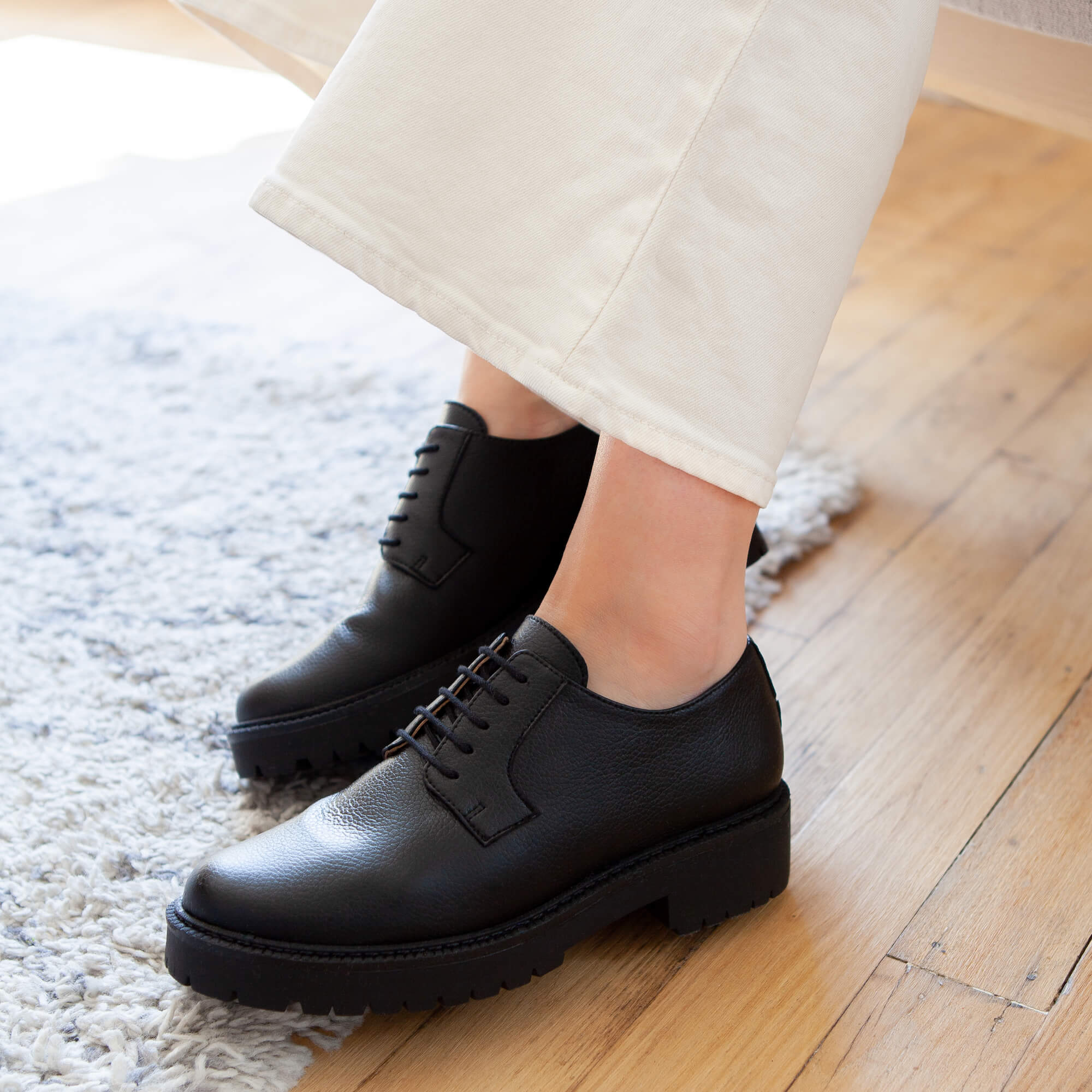 Swivells Greta - Derbies Noires Vegan thumbnail 4