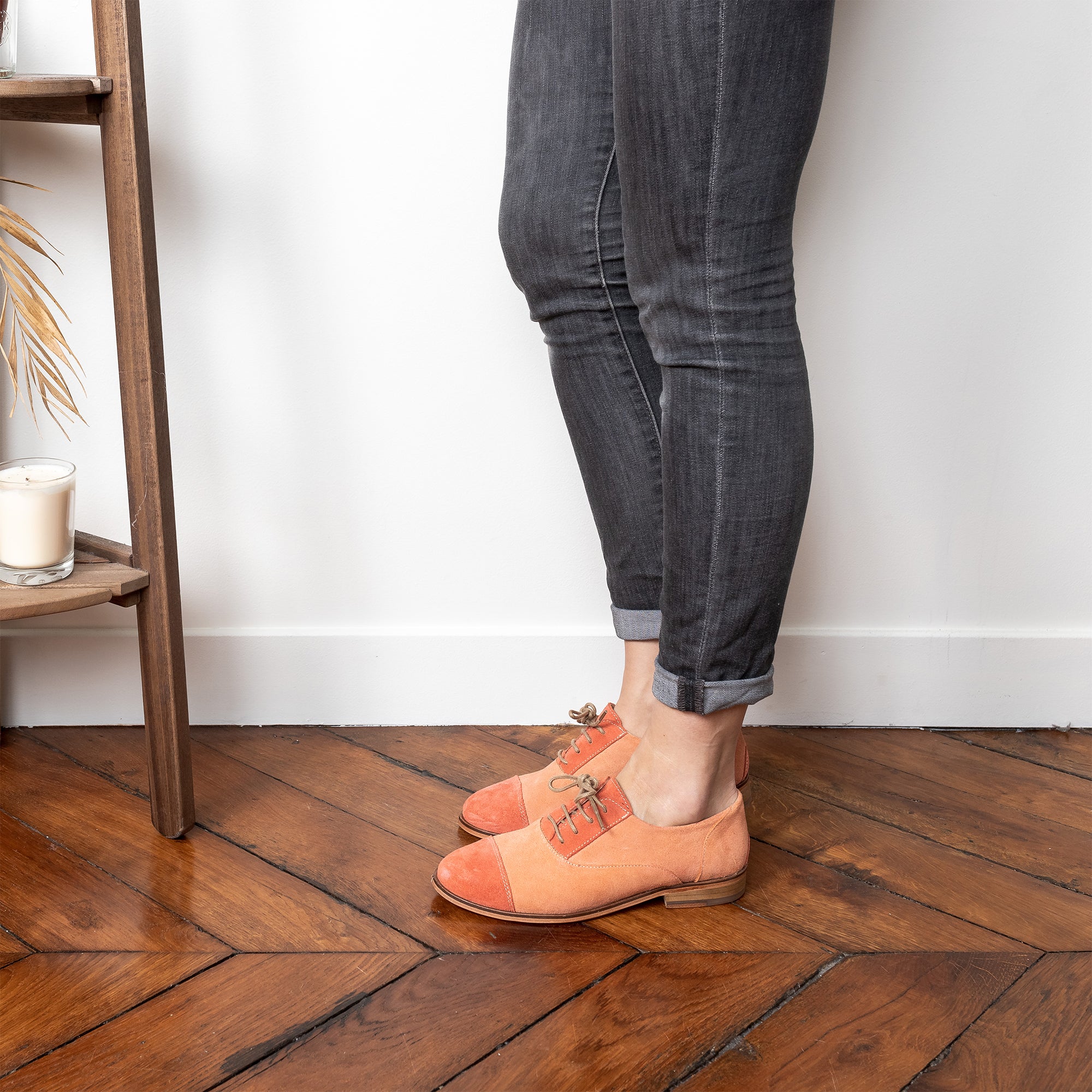 Swivells Coralie - Derbies Orange en Cuir thumbnail 3