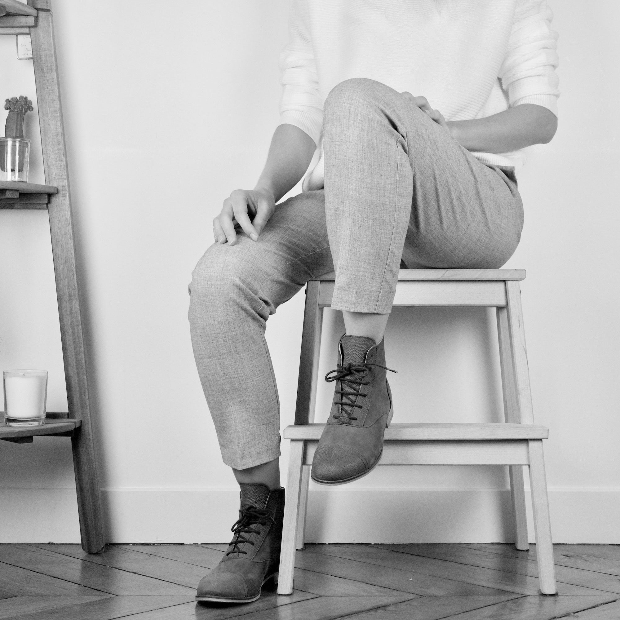 Swivells Mama Navy - Bottines Bleues en Cuir thumbnail 2