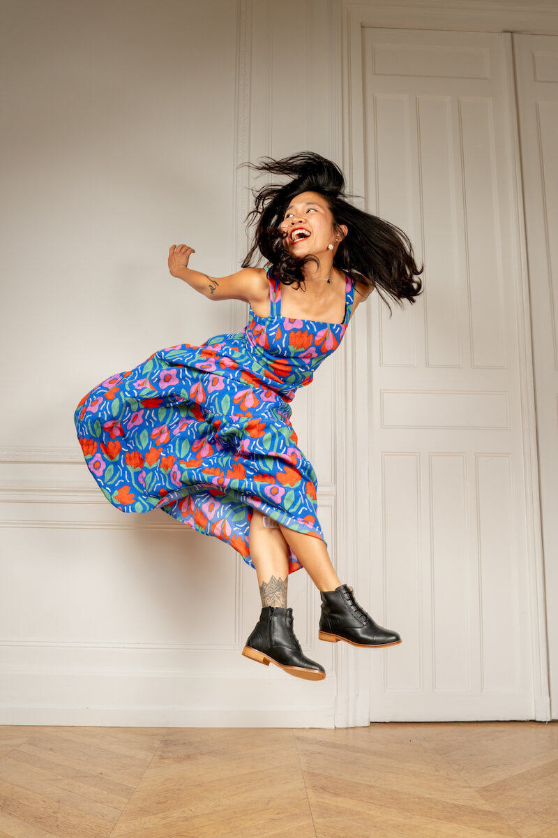 Swivells Mama Poppy - Bottines Noires en Cuir thumbnail 4