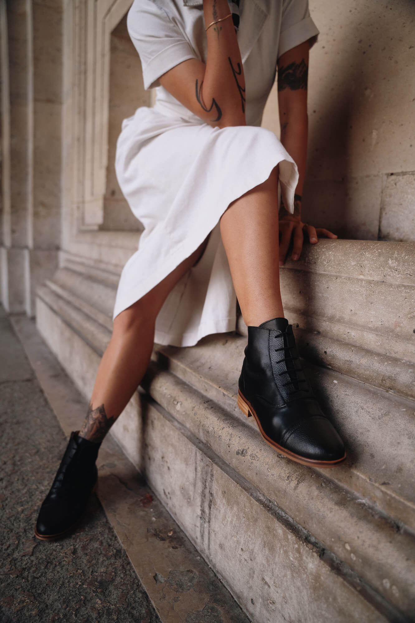 Swivells Mama Poppy - Bottines Noires en Cuir thumbnail 9