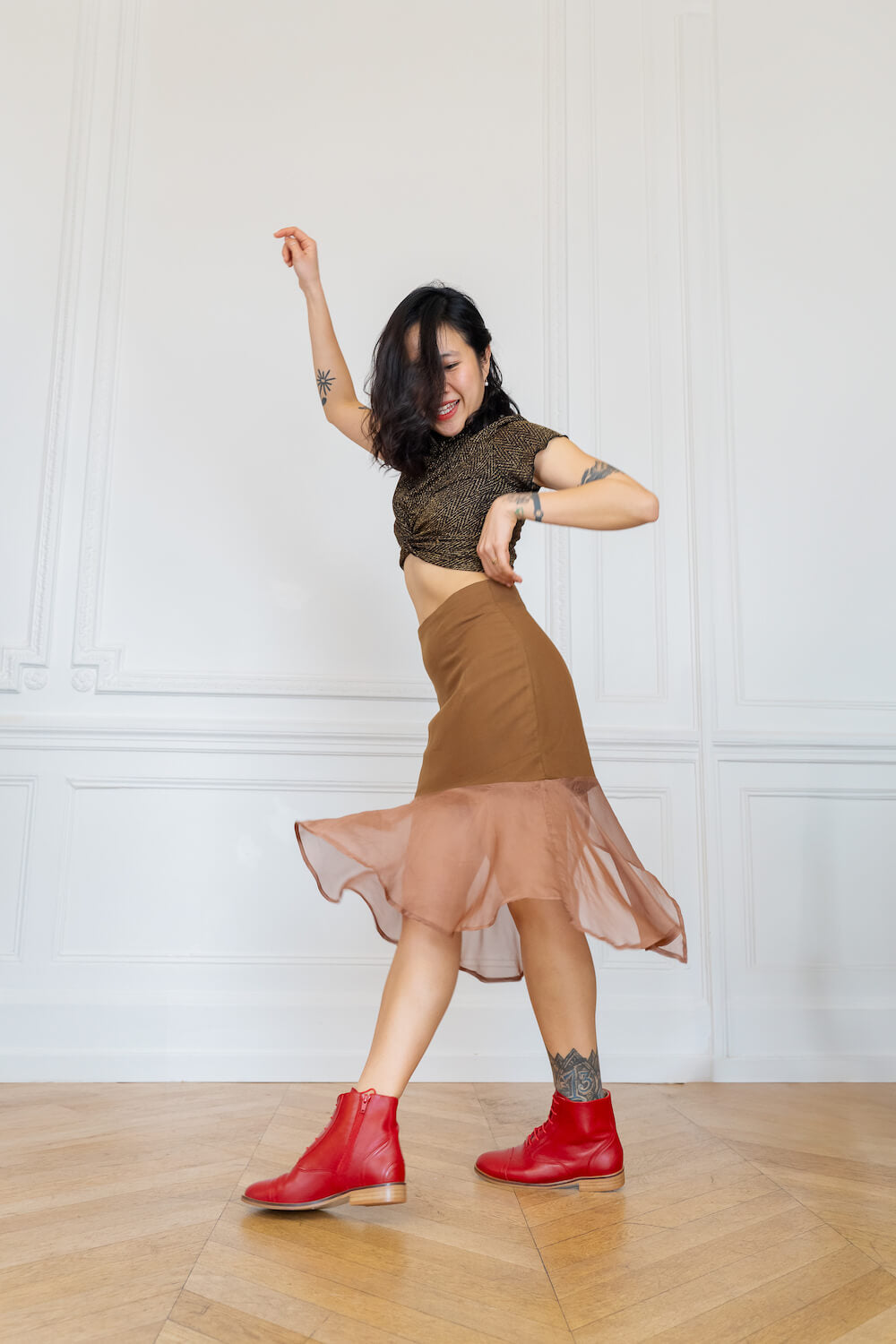 Swivells Mama Rubie - Bottines Rouges en Cuir thumbnail 3