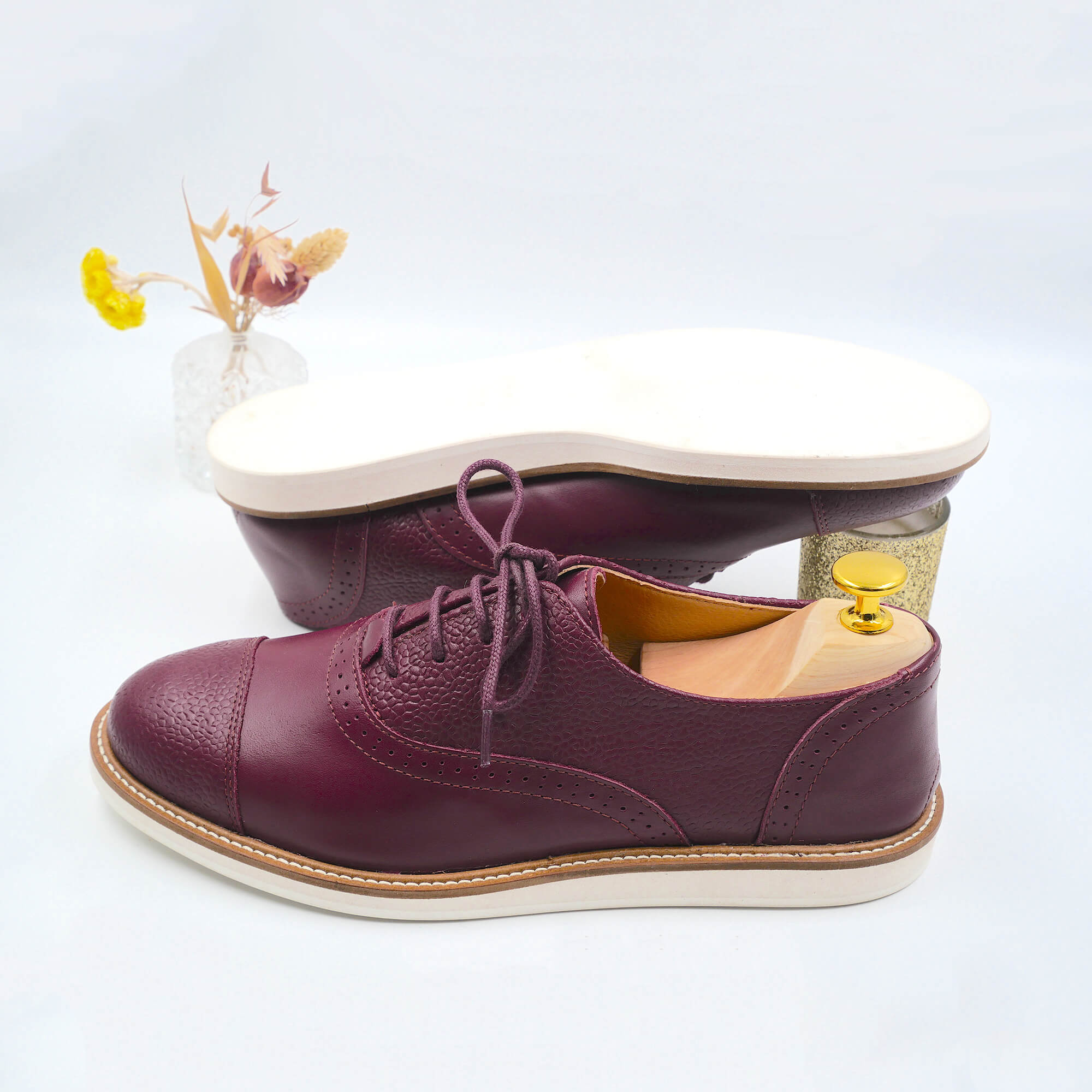 Swivells Miss Berry - Derbies Bordeaux en Cuir thumbnail 2