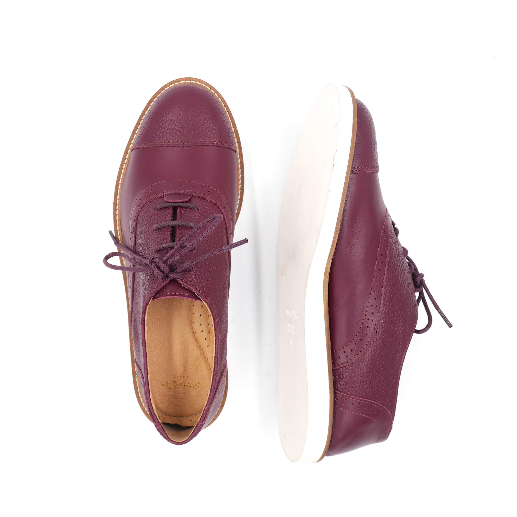 Swivells Miss Berry - Derbies Bordeaux en Cuir thumbnail 3
