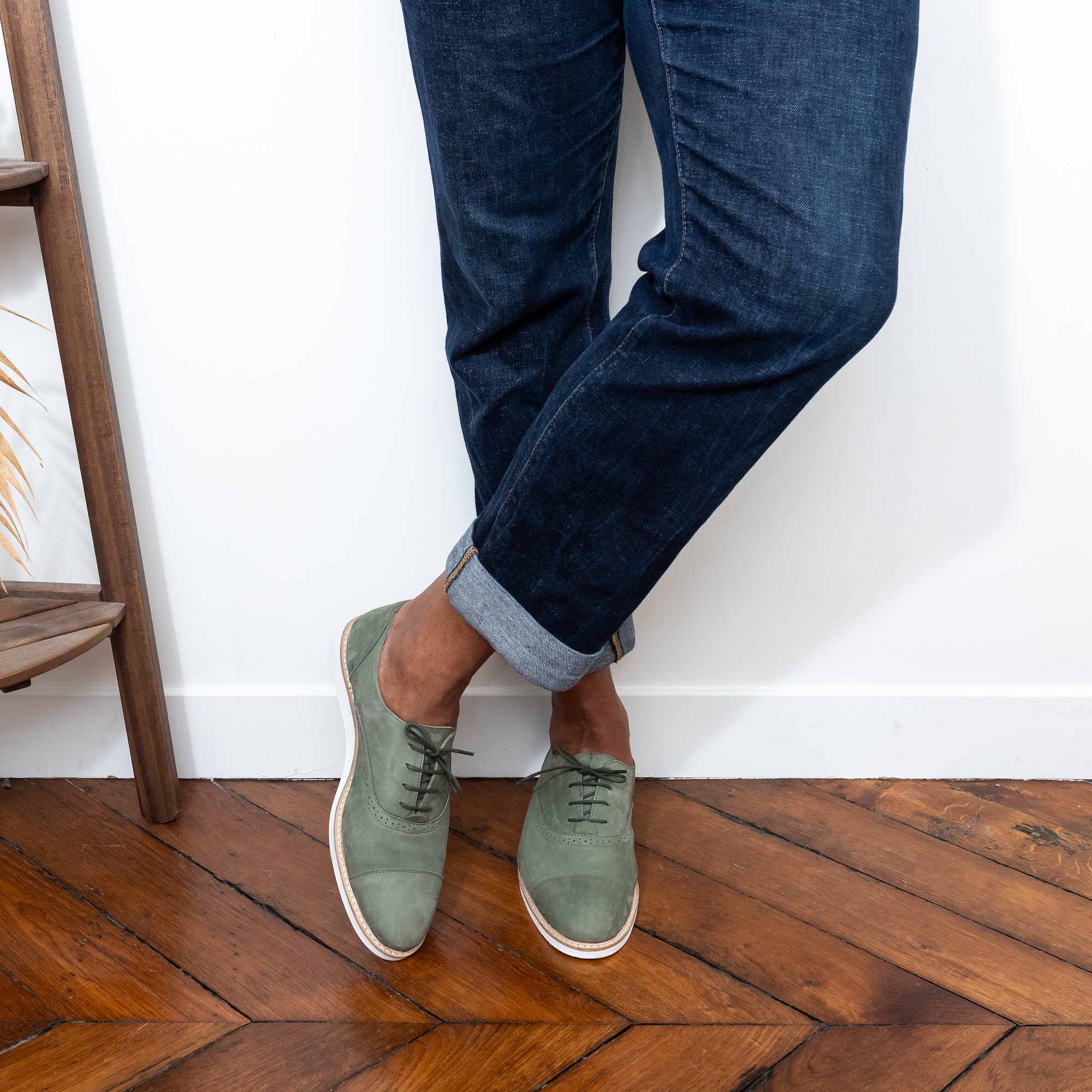 Swivells Miss Kiwi - Derbies Kaki en Cuir thumbnail 5