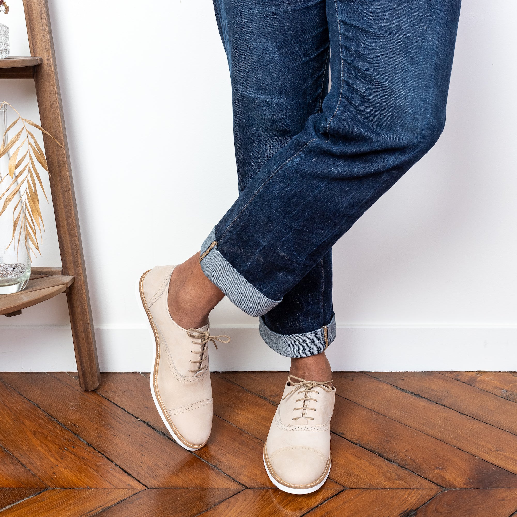 Swivells Miss Nude - Derbies Beiges en Cuir thumbnail 3