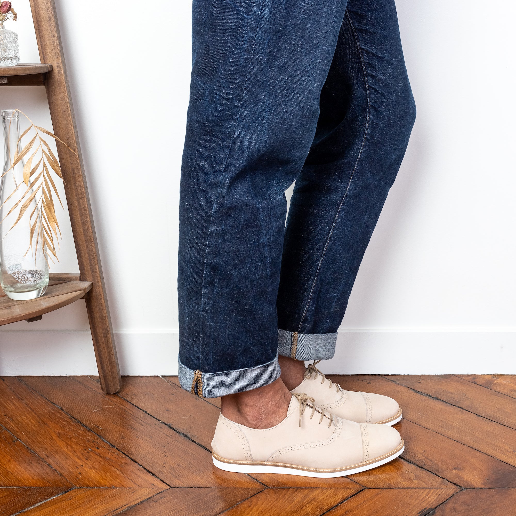 Swivells Miss Nude - Derbies Beiges en Cuir thumbnail 4