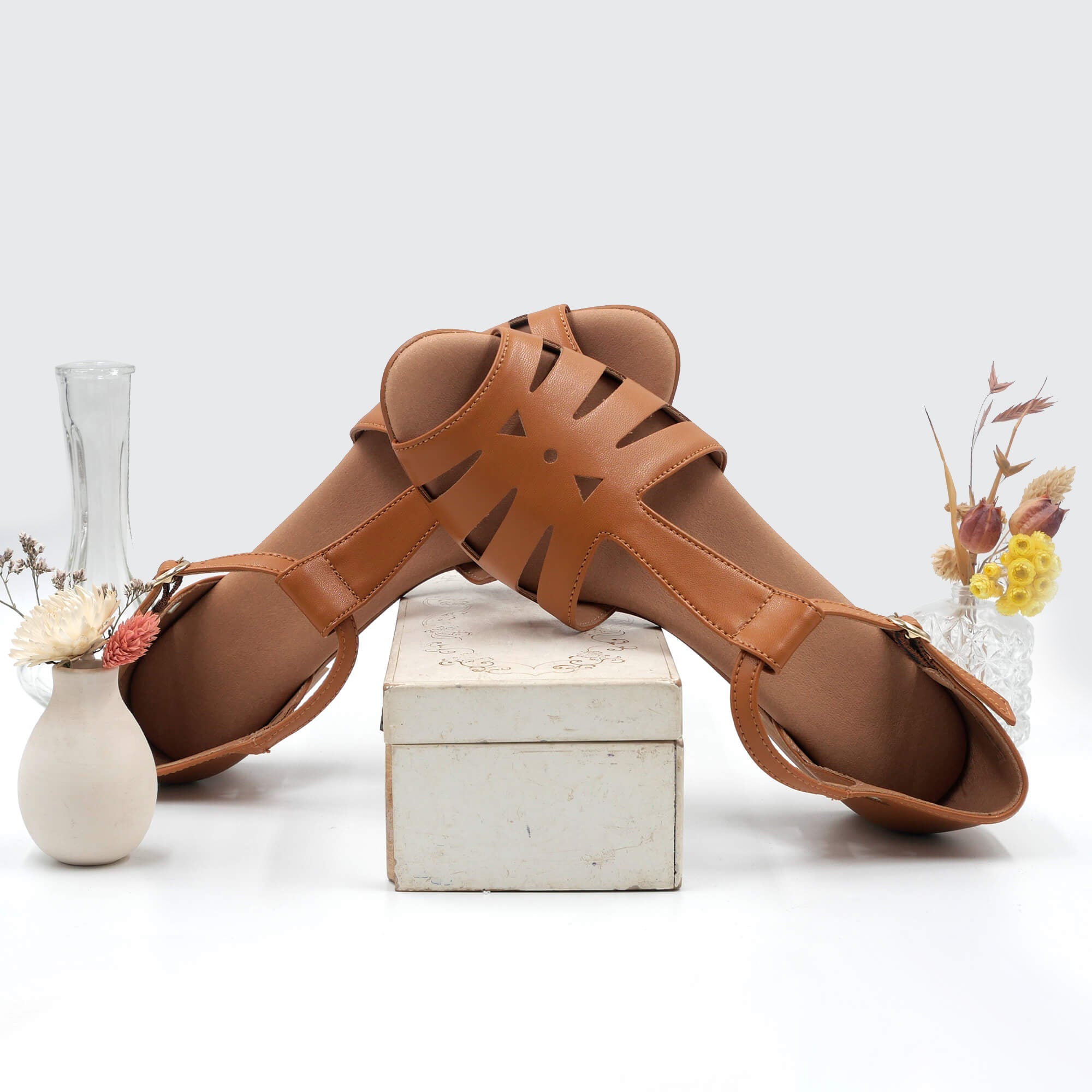 Swivells Lily - Sandales Marron Vegan thumbnail 3