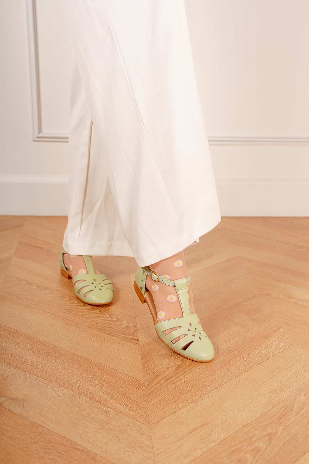 Swivells Angela - Sandales Vert Clair Cuir thumbnail 4