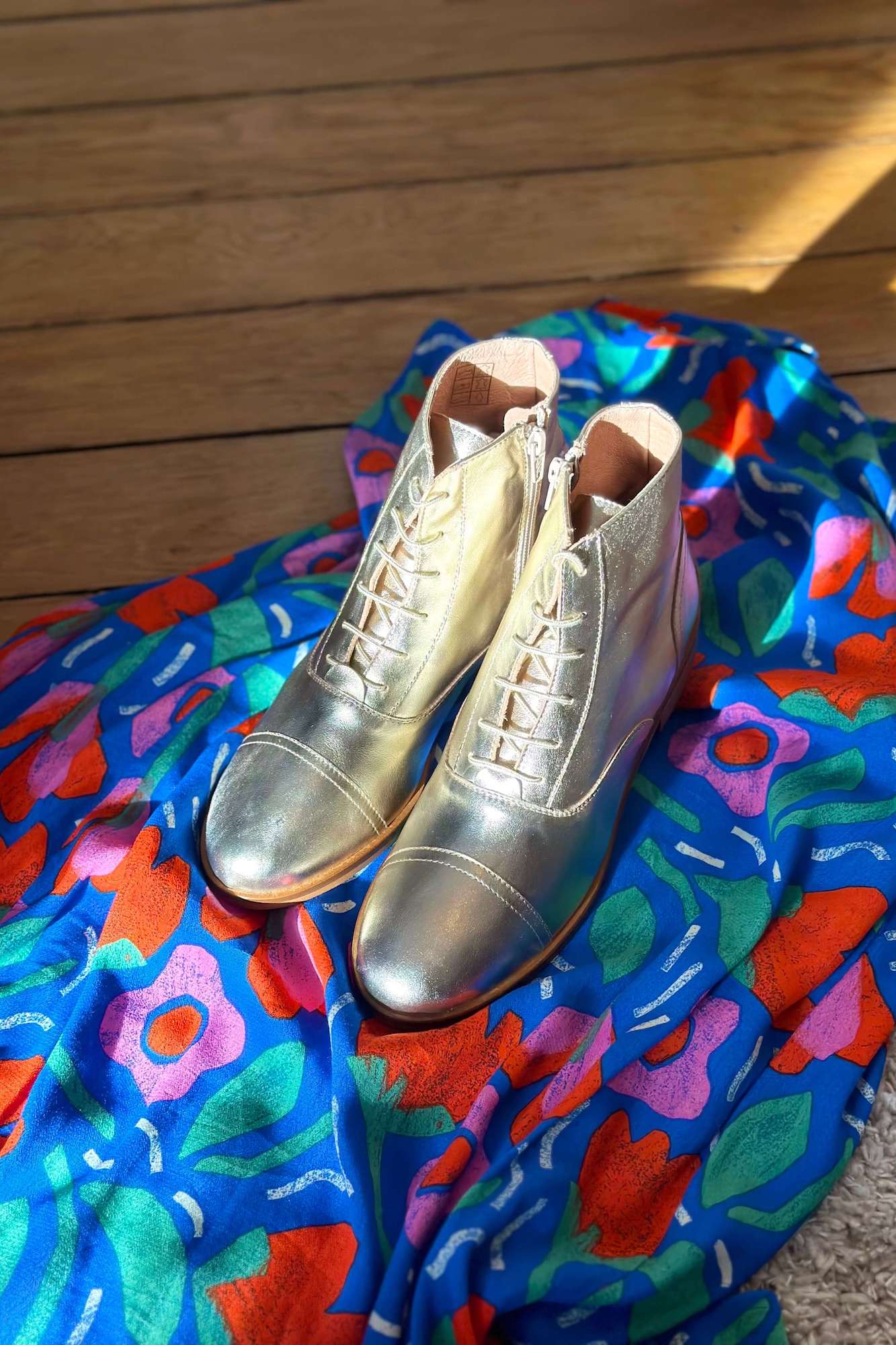 Swivells Mama Gold - Bottines Dorées Cuir thumbnail 3