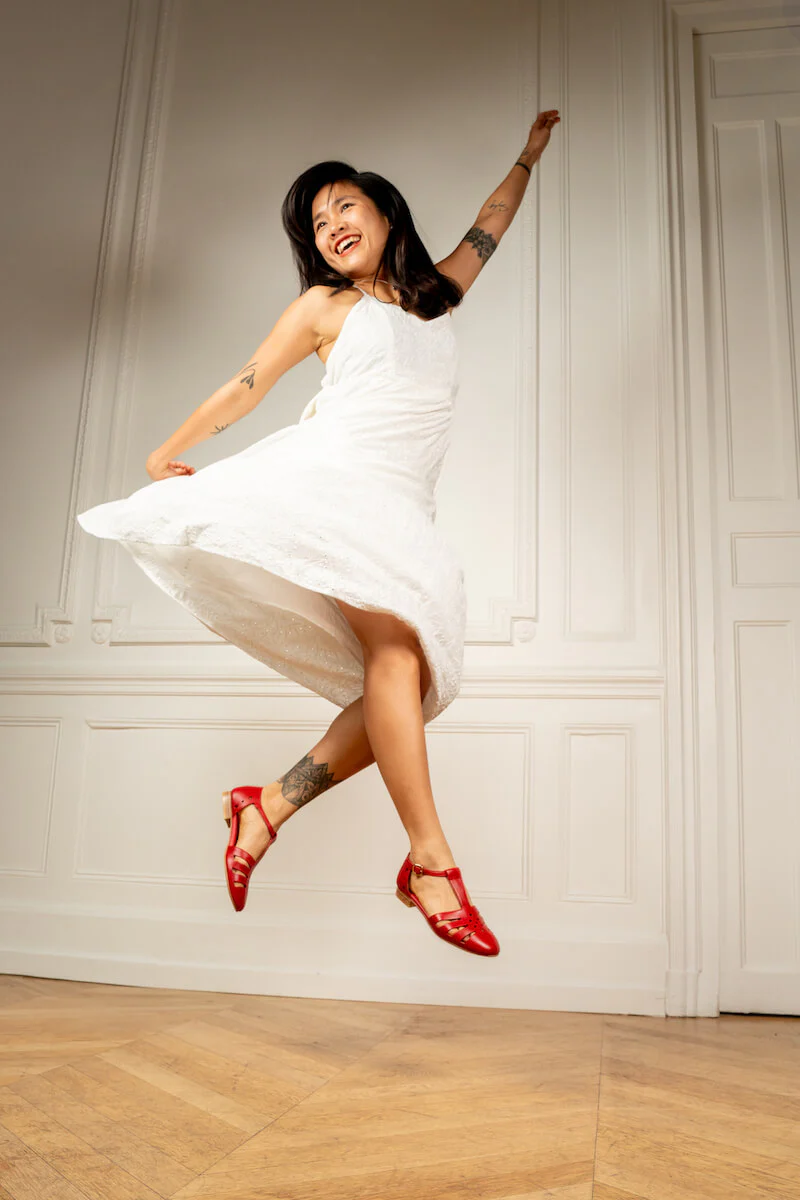Swivells Holly red leather sandals thumbnail 4